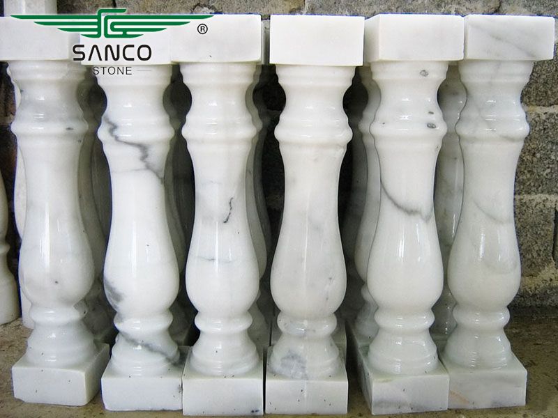 High Quality Indoor White Marble Railings