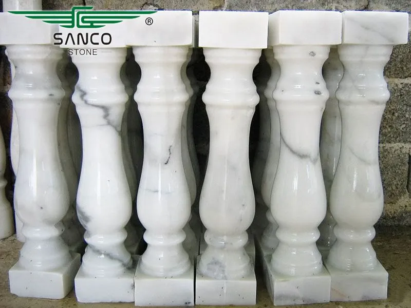 High Quality Indoor White Marble Railings