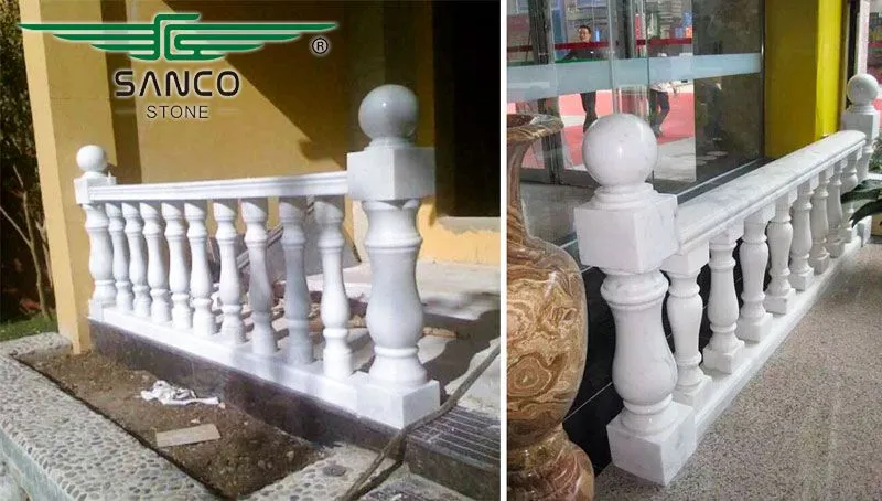 High Quality Indoor White Marble Railings