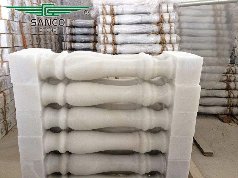 High Quality Indoor White Marble Railings