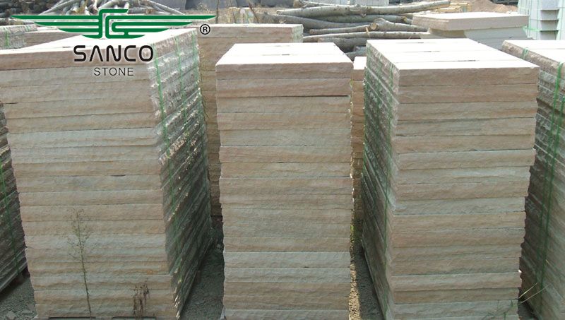 China Offwhite Natural Sandstone Pavers