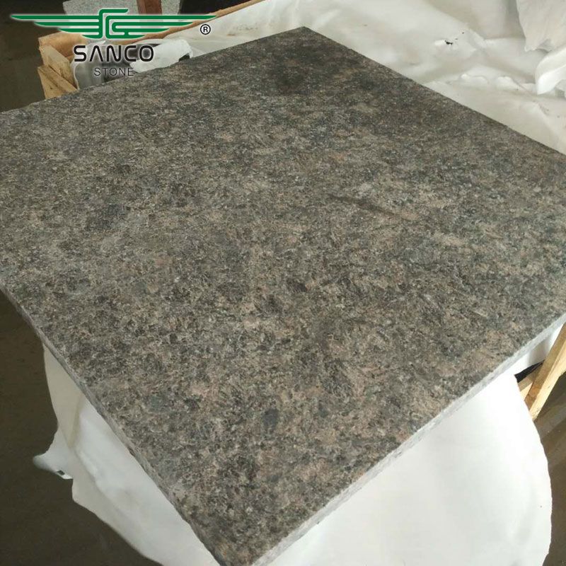 Dark Brown Granite Flamed Tiles