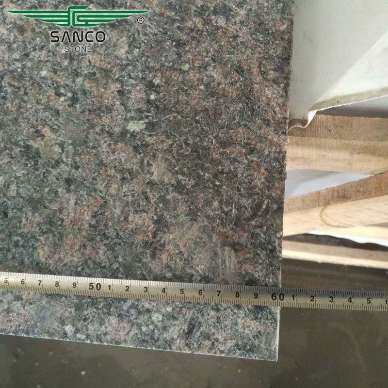 Dark Brown Granite Flamed Tiles