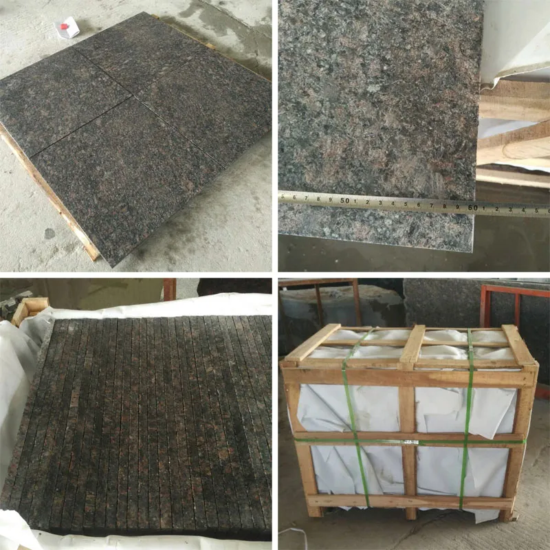 Dark Brown Granite Flamed Tiles