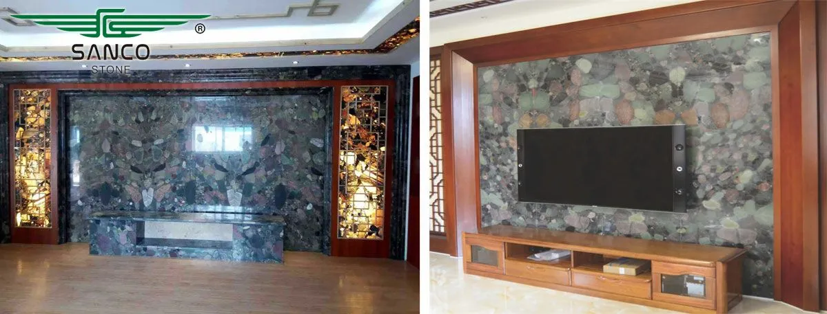 Villa Decorated With Colorful Granite Inside and Outside