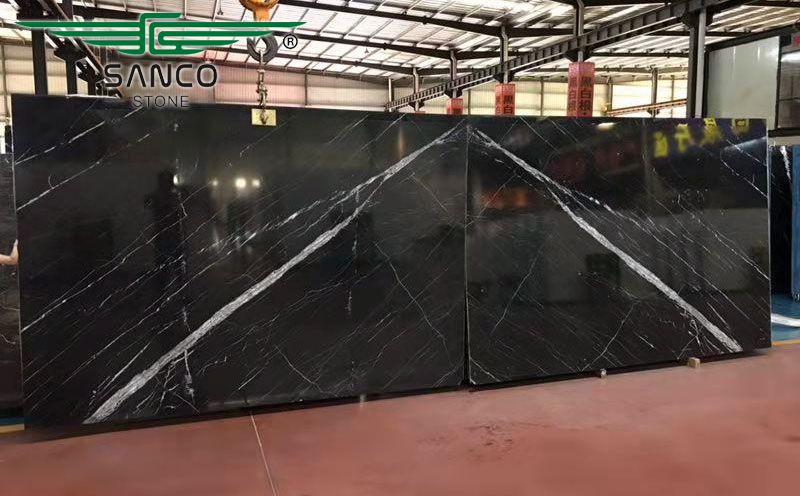 Symmetrical Marble Nero Marquina Marble Slabs