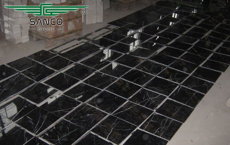 Negro Marquina Marble Tiles Polished