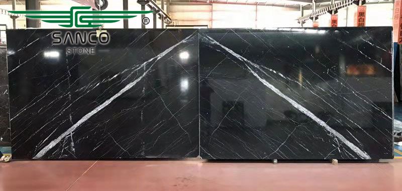 Symmetrical Marble Nero Marquina Marble Slabs