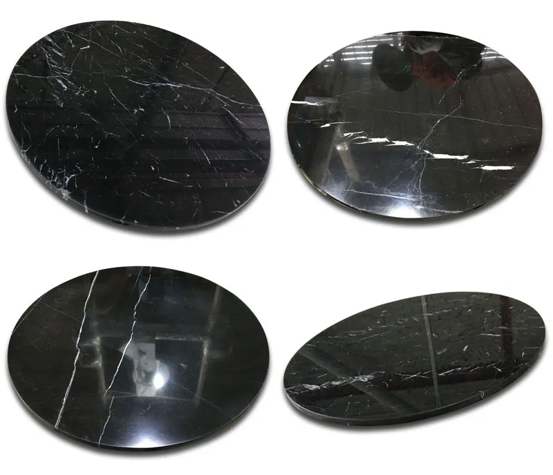 Nero Marquina Round Marble Coffee Table Top.