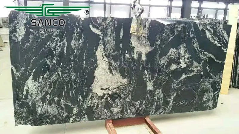 Fantasy Black Granite Slabs, Gang Saw Slabs