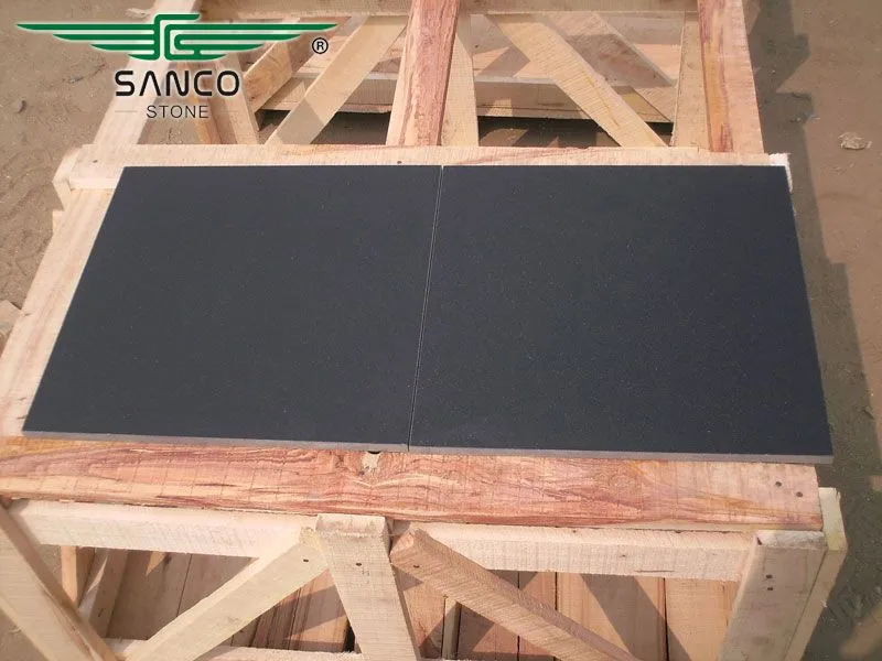 Black Granite Stone China Black Honed Tiles