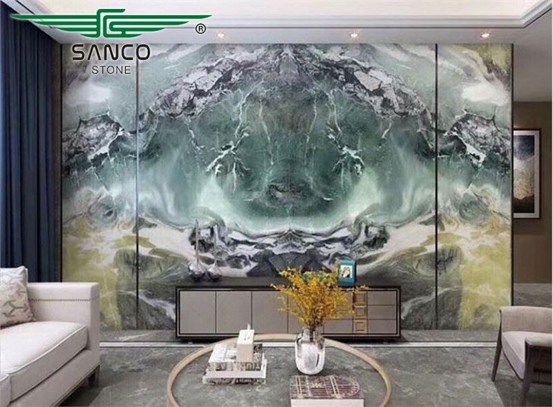 Dream Mountain Green Marble Book Matched Veneer