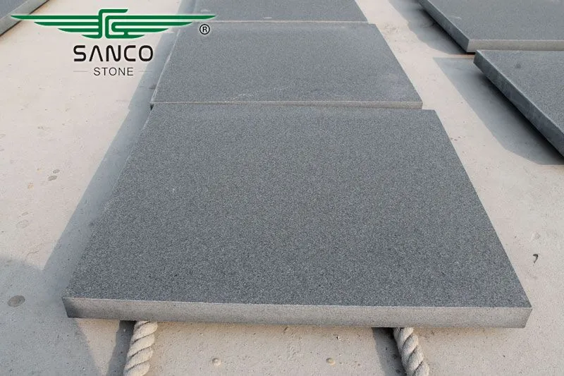 Hebei Black Granite Paving Stone Flamed Finish