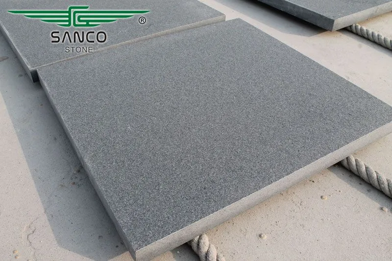 Hebei Black Granite Paving Stone Flamed Finish