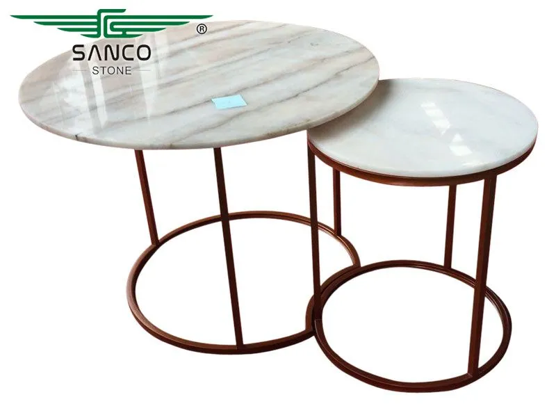 China Bianco Carrara White Round Marble Table