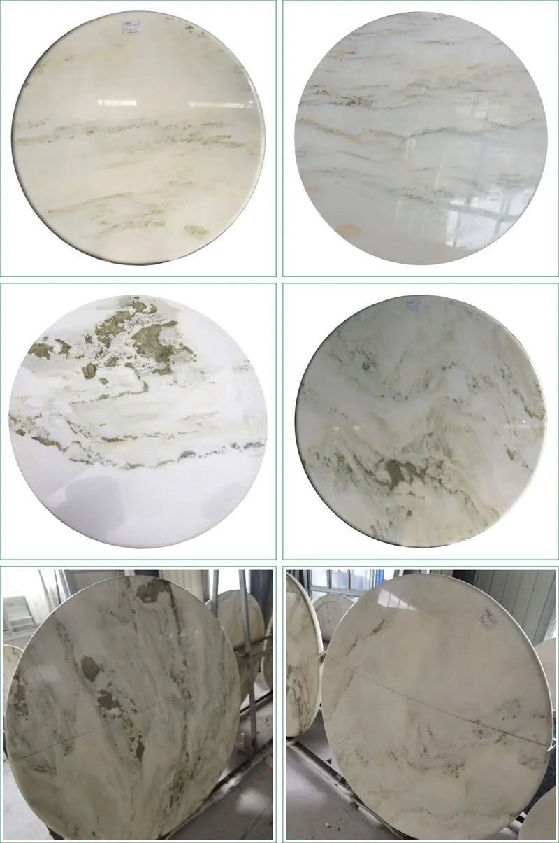 Chinese Landscape White Marble Dining Table Top