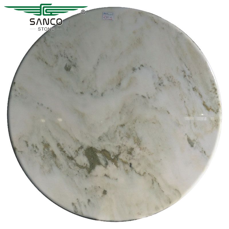 Chinese Landscape White Marble Dining Table Top