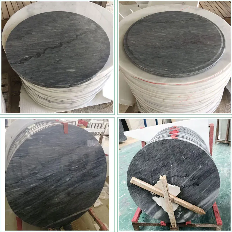 Round Earl Gray Marble Table Top