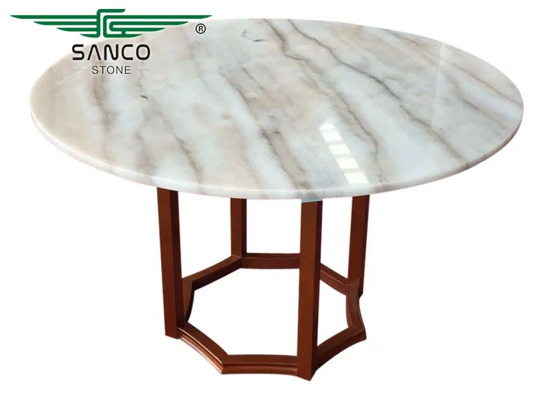 China Bianco Carrara White Round Marble Table