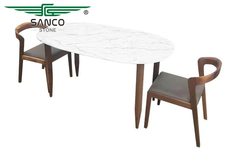 Bianco White Marble Dining Table