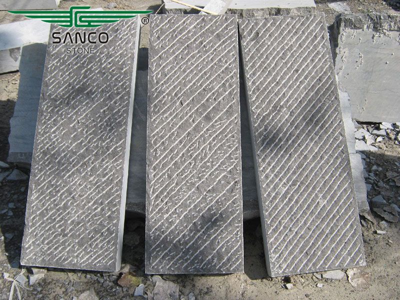 Rough Chiselled Bluestone Kerbstone or Step Blocks