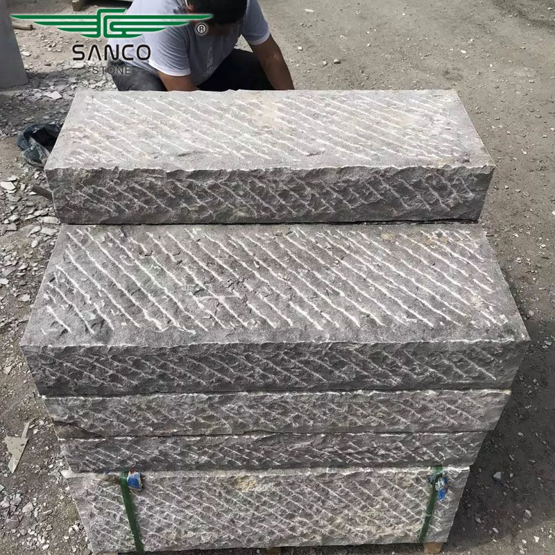 Rough Chiselled Bluestone Kerbstone or Step Blocks