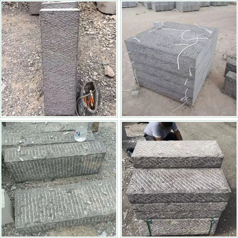 Rough Chiselled Bluestone Kerbstone or Step Blocks