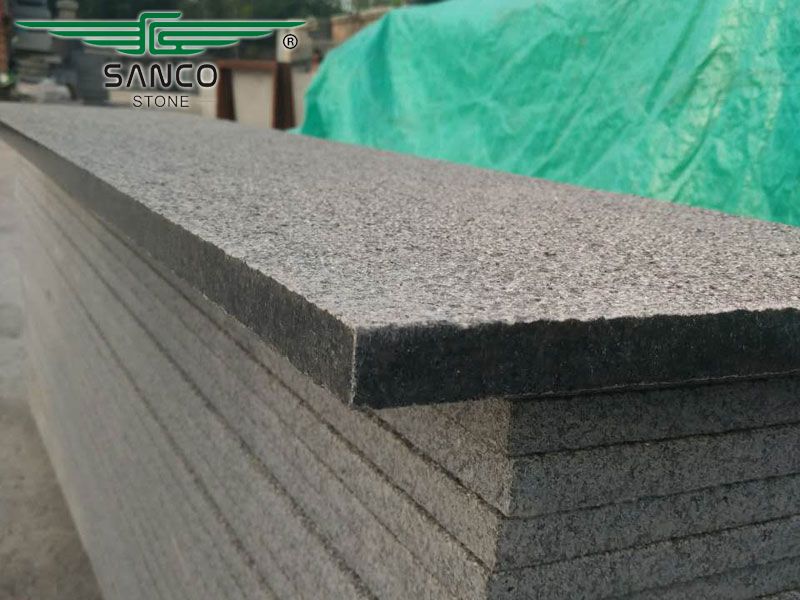 Outdoor Black Granite Steps Treads Granite Stairs