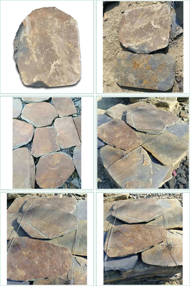 Random Shape Rusty Slate Stepping Stone Pavers