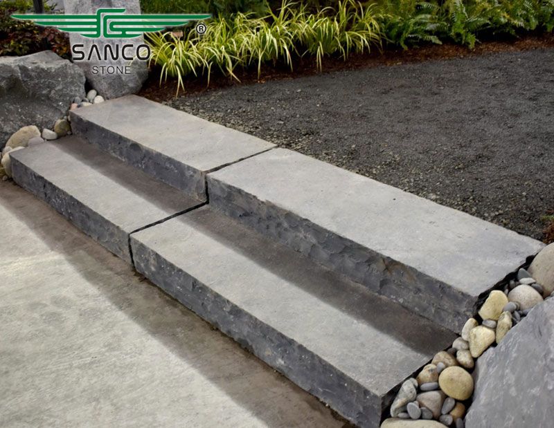 Natural Black Basalt Steps Blocks