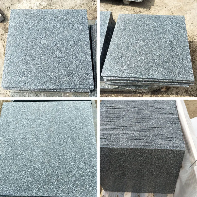 Cara Grey Granite Tiles Flamed Finish