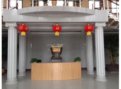 Bank Of China Interior Decorated With Royal White Granite