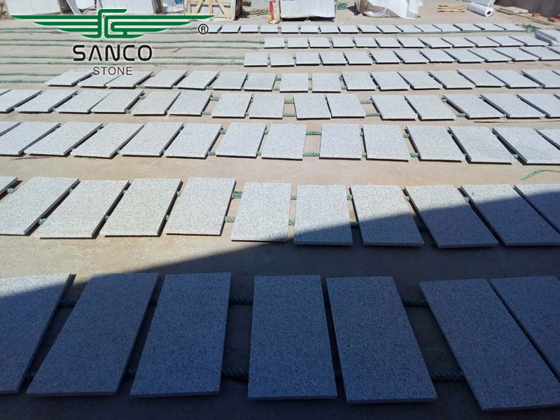 Royal White Granite Flamed Tiles