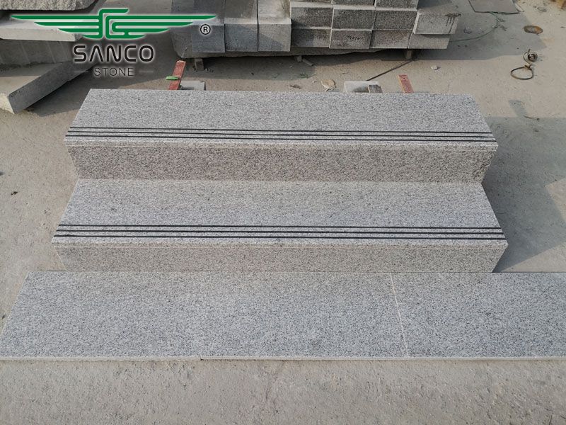 G303 White Granite Stair Treads and Risers