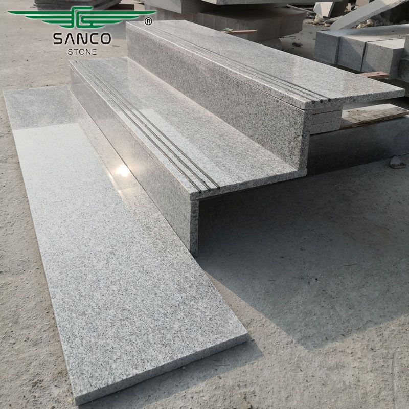 G303 White Granite Stair Treads and Risers