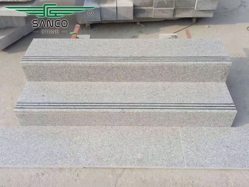 G303 White Granite Stair Treads and Risers