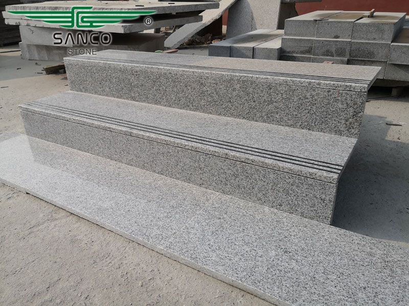 G303 White Granite Stair Treads and Risers