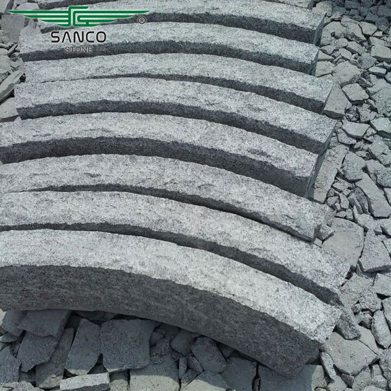 Norwegian Style Stone Curb Light Grey Granite