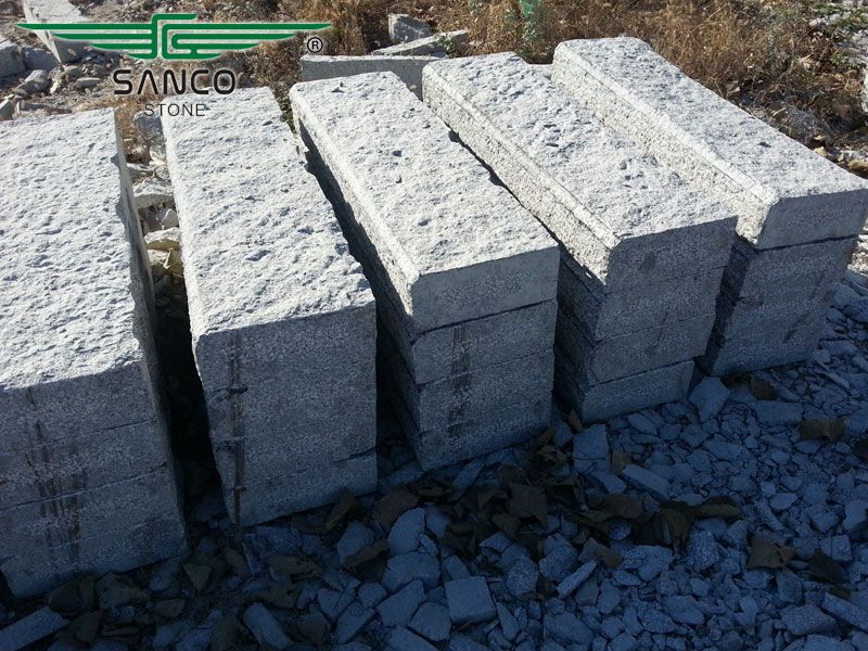 Light Grey Granite Curb Stones with Chanfer