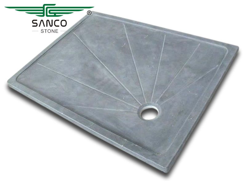 Blue Limestone Square Shower Base