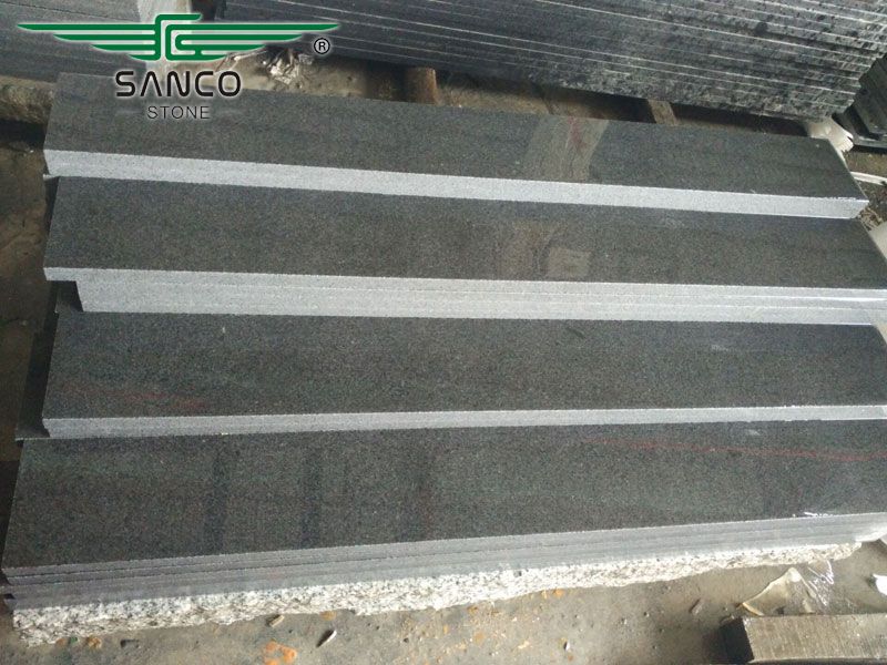 G654 Dark Grey Granite Bullnose Steps