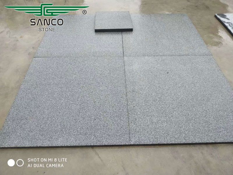 Impala Dark Granite G654 Bush Hammered Tiles