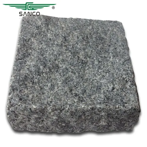 G654 Dark Grey Granite Cobbles Natural Split