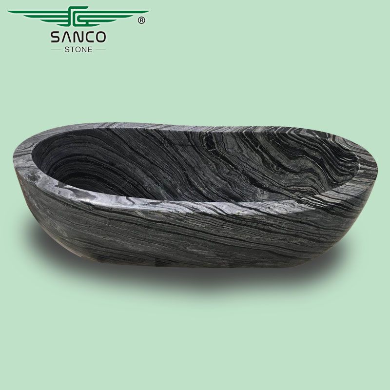 Freestanding Black Marble Bathtub