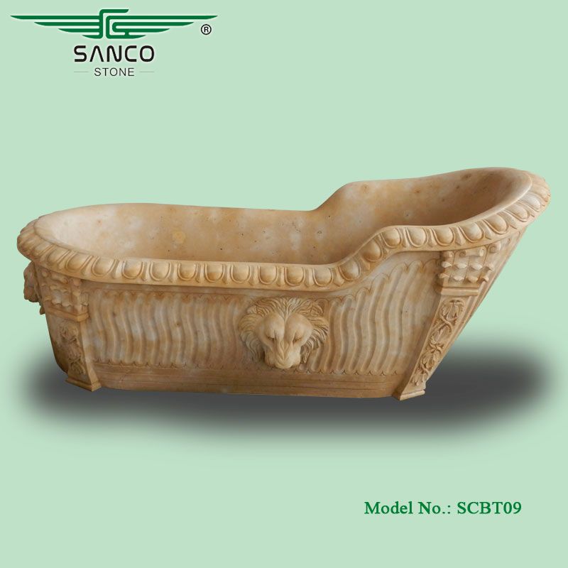 Factory Owner Beige Marble Bathtub for Sale