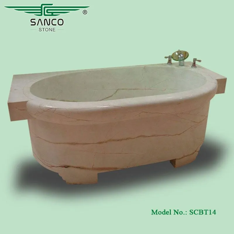 Factory Owner Beige Marble Bathtub for Sale