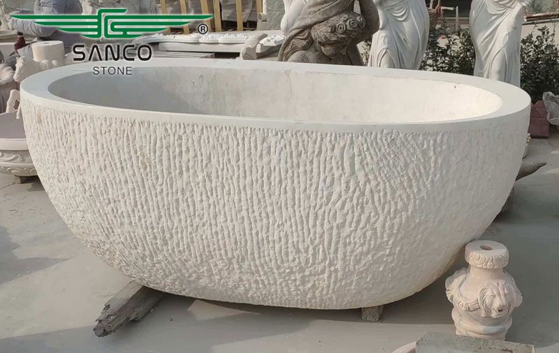 Wholesale Hand Carve Free Standing Stone Tub