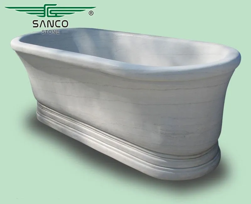 China White Marble Stone Freestanding Tub