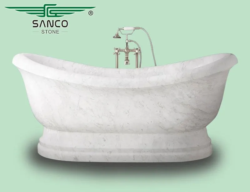 White Bathtub Marble Classic Style