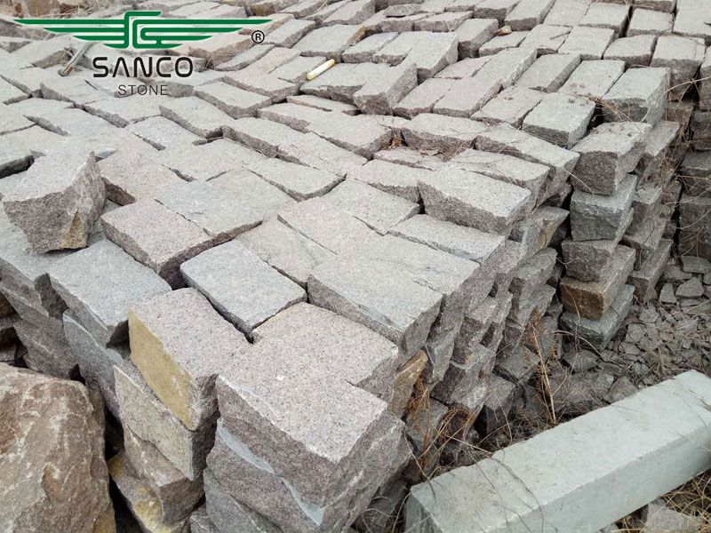 G354 Red Granite Cobblestone Price Split Cube